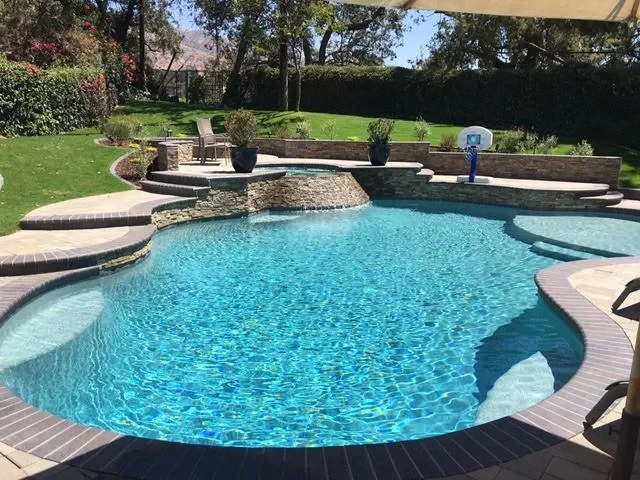 Luxury backyard resort pool