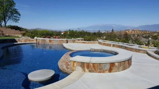 Luxury pool with mountain view
