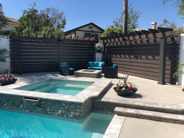 Pool spa and lounge area