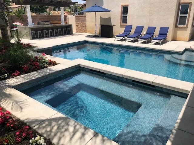 Luxury pool spa and lounge area